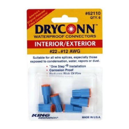 Ecm Industries 6PK ORG Wire Connector 62110